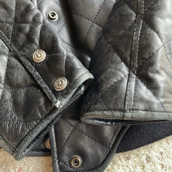 QUILTED LEATHER BOMBER JACKET - Picture 7 of 14